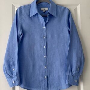 Banana Republic Woman’s Blue 100% Linen Button Down Top XS